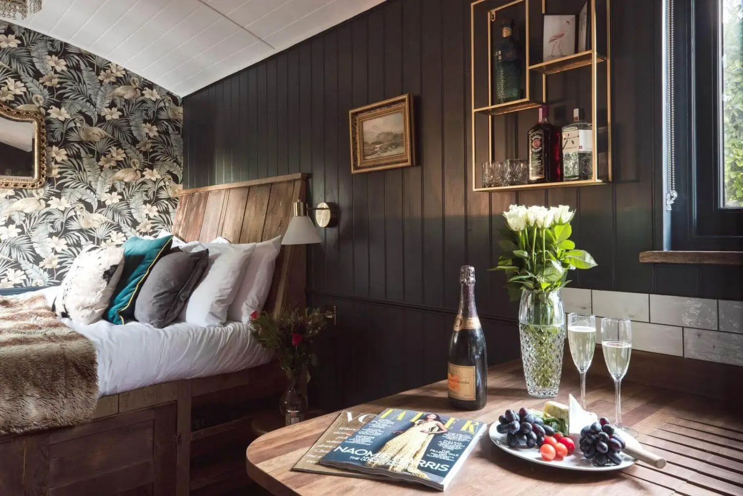 Shepherds Hut bedroom view 1