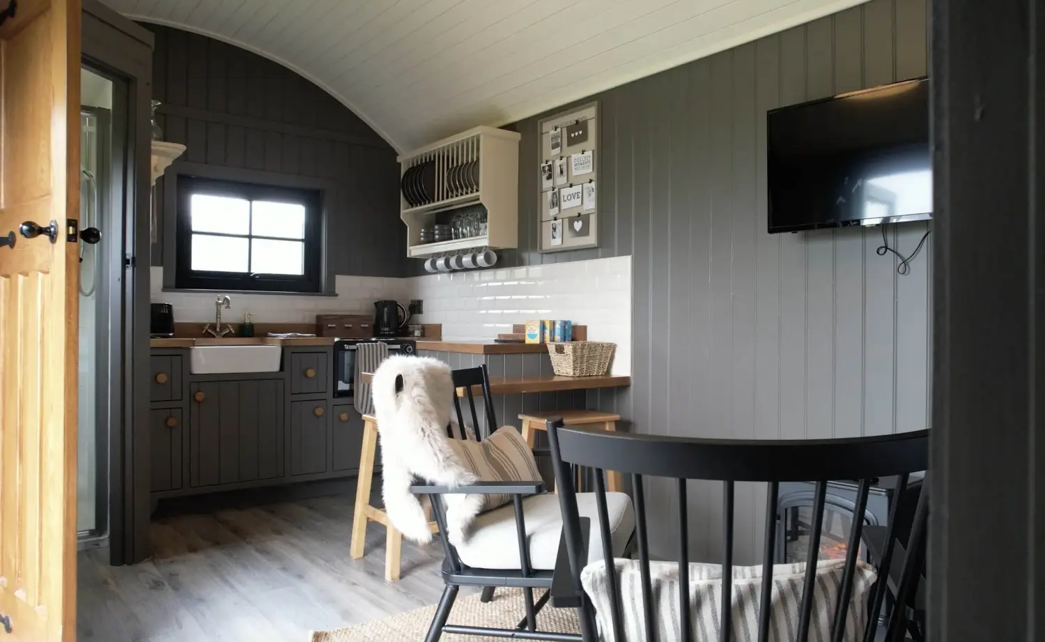 Shepherds Hut kitchen alternative angle
