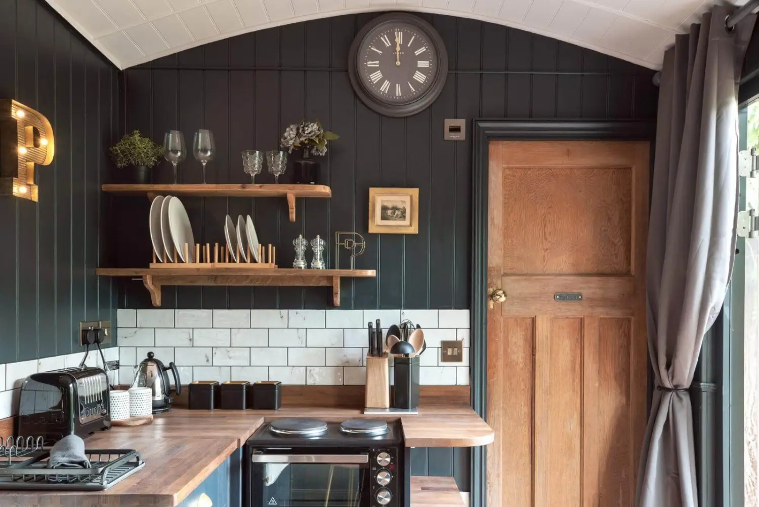 Shepherds Hut kitchen view 1