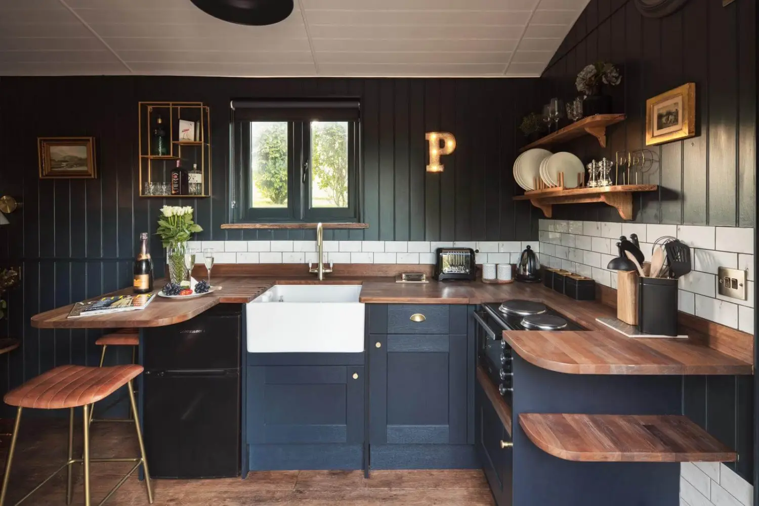 Shepherds Hut kitchen view 2